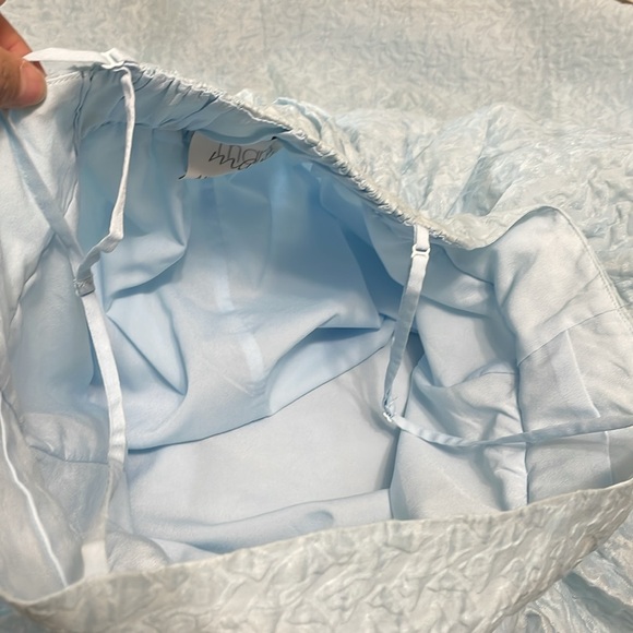 Anthropologie Mare Birdie Babydoll Mini Dress Size M Blue Texture - Picture 15 of 16